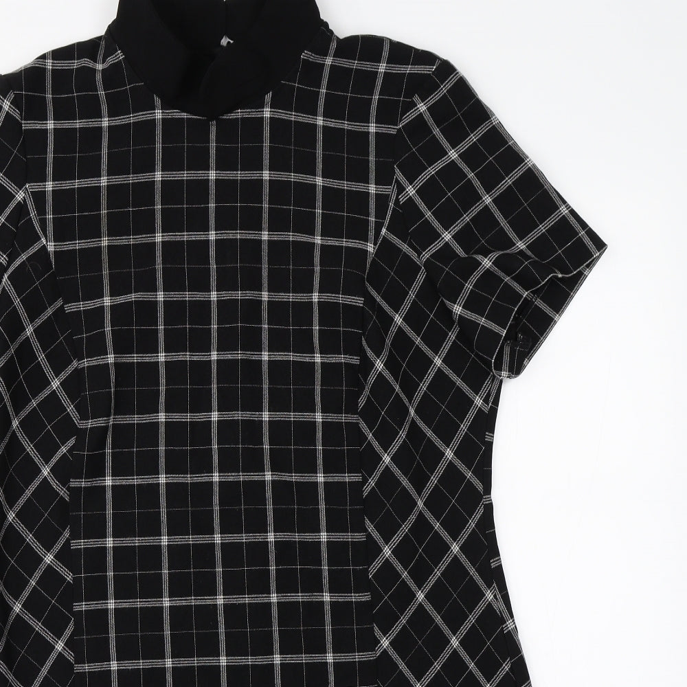 George Womens Blue Check  A-Line  Size 16