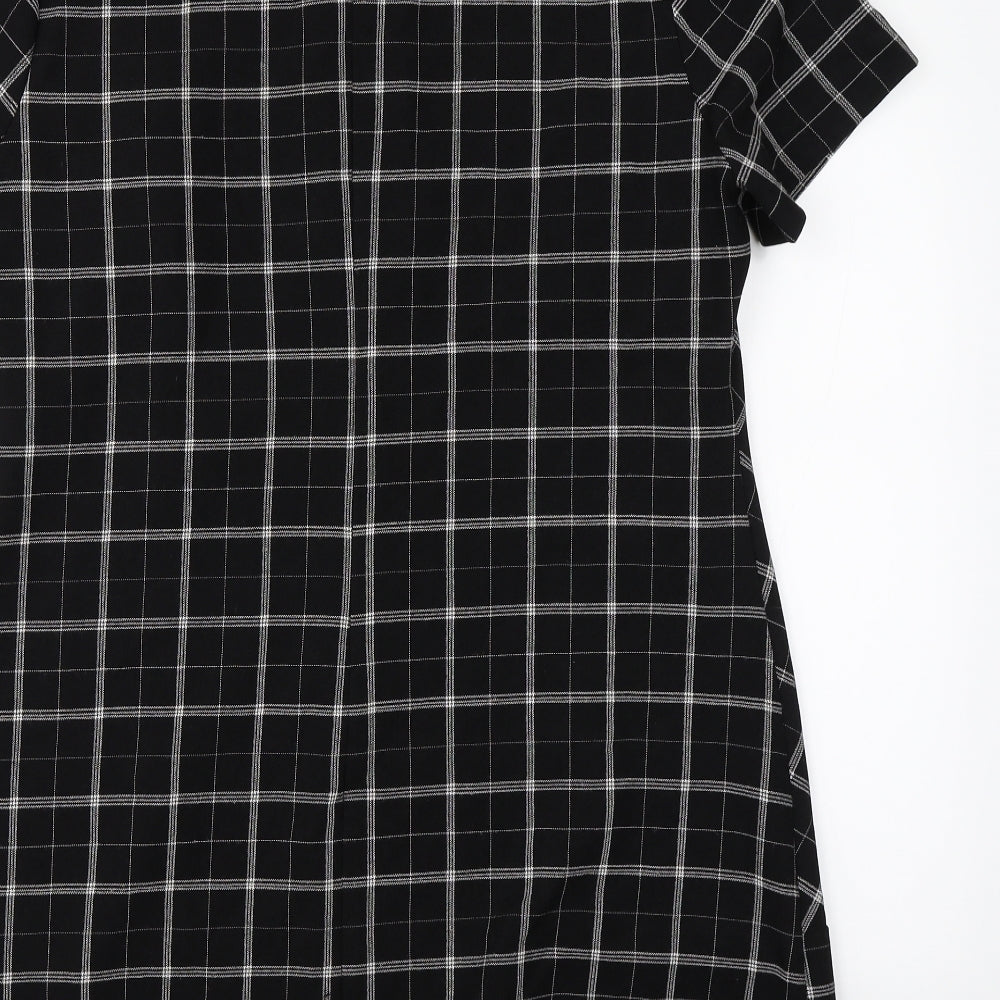 George Womens Blue Check  A-Line  Size 16
