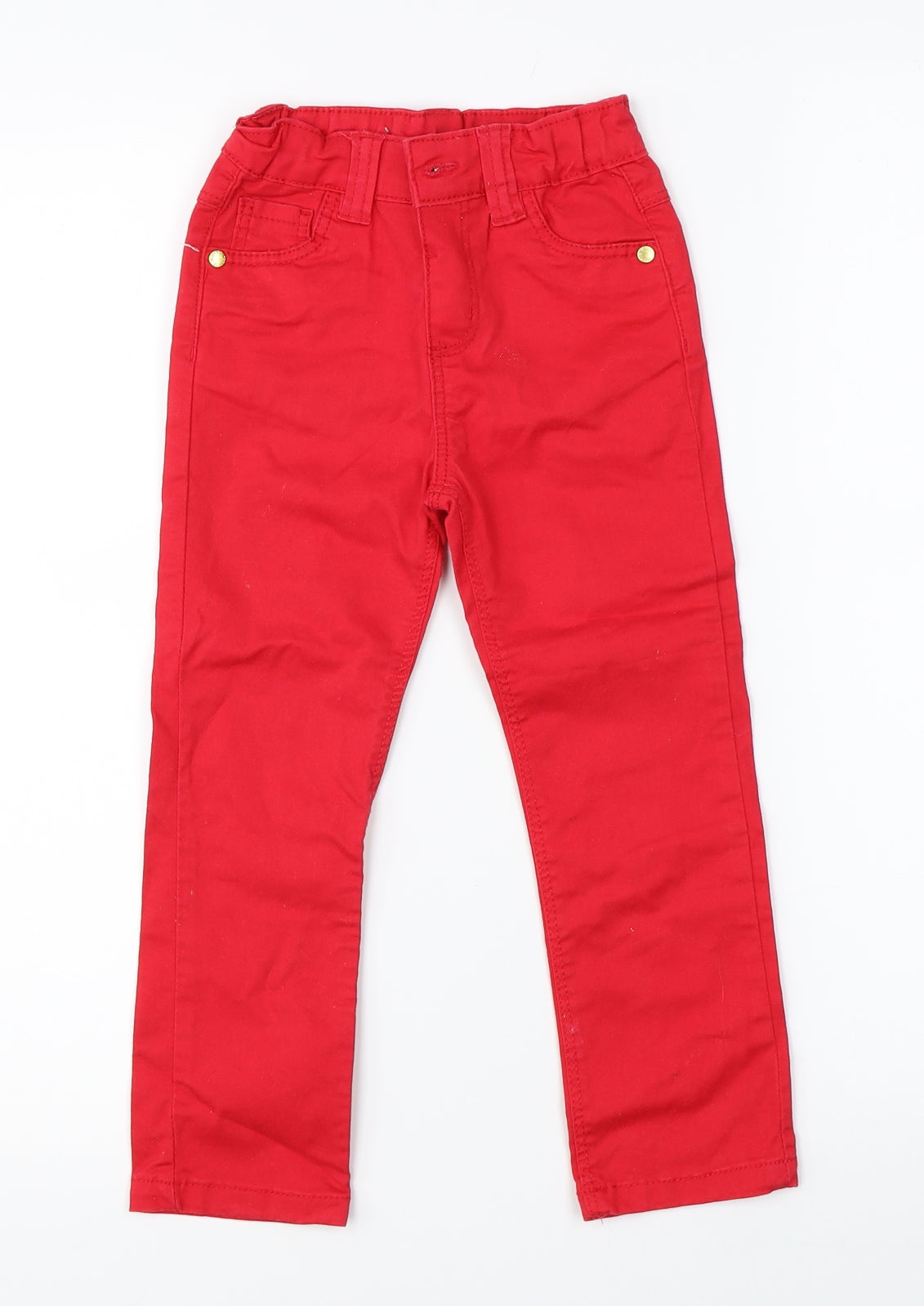 Denim Co Girls Red  Denim Straight Jeans Size 4-5 Years