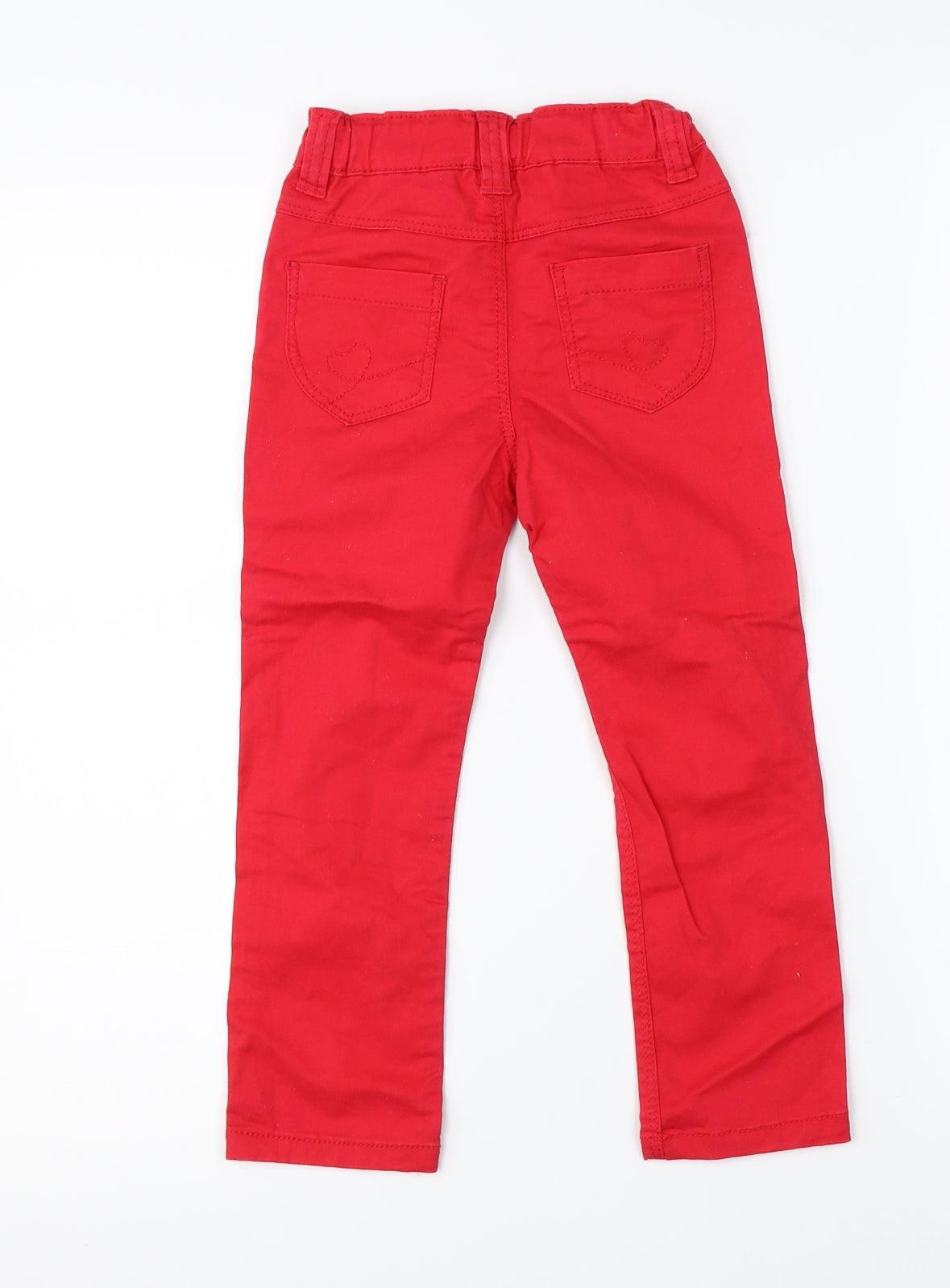 Denim Co Girls Red  Denim Straight Jeans Size 4-5 Years
