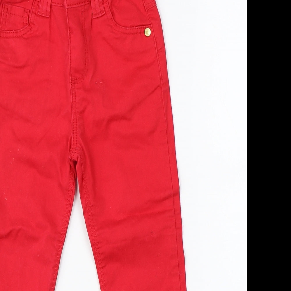 Denim Co Girls Red  Denim Straight Jeans Size 4-5 Years