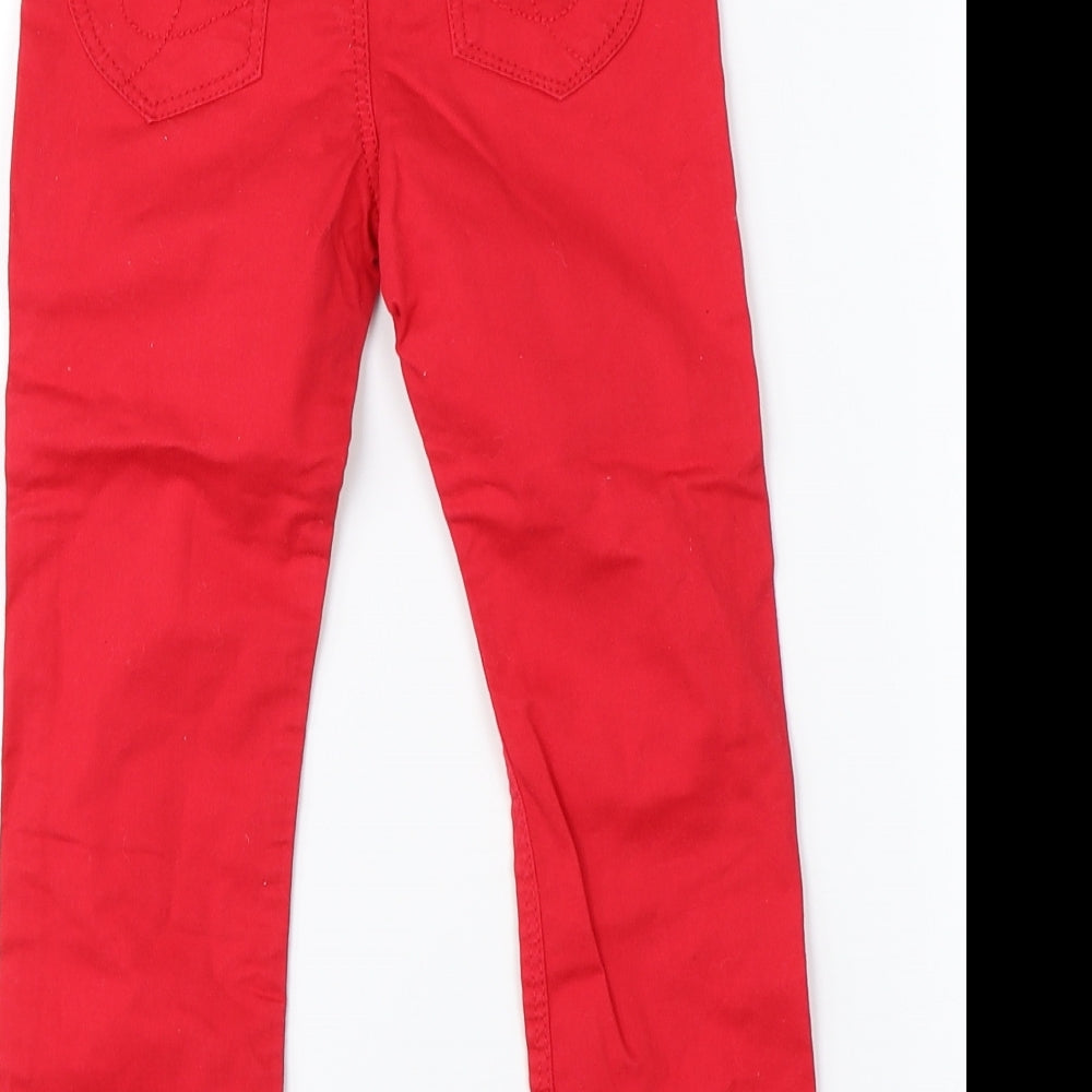 Denim Co Girls Red  Denim Straight Jeans Size 4-5 Years