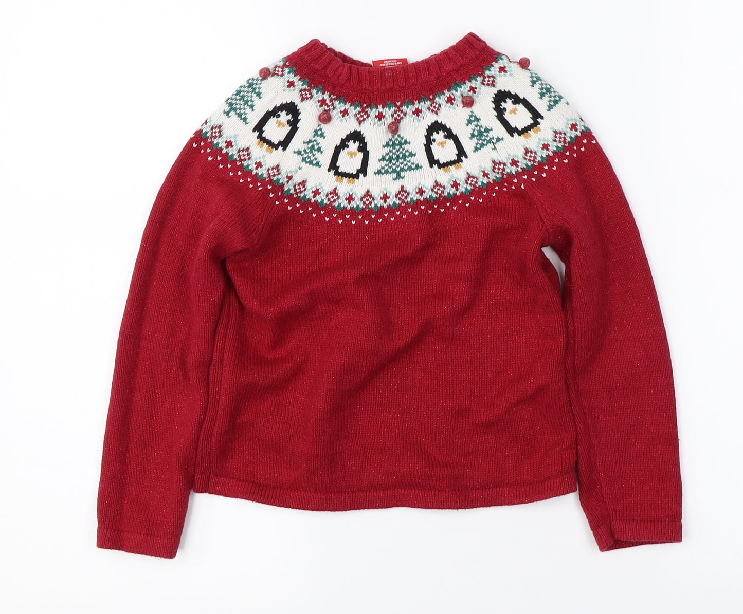 Jingles & Joy Boys Red   Pullover Jumper Size 4 Years  - christmas