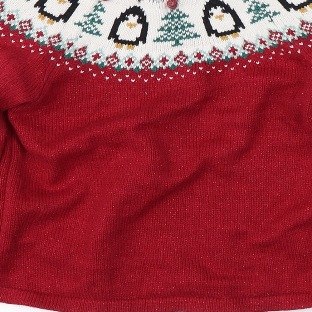 Jingles & Joy Boys Red   Pullover Jumper Size 4 Years  - christmas