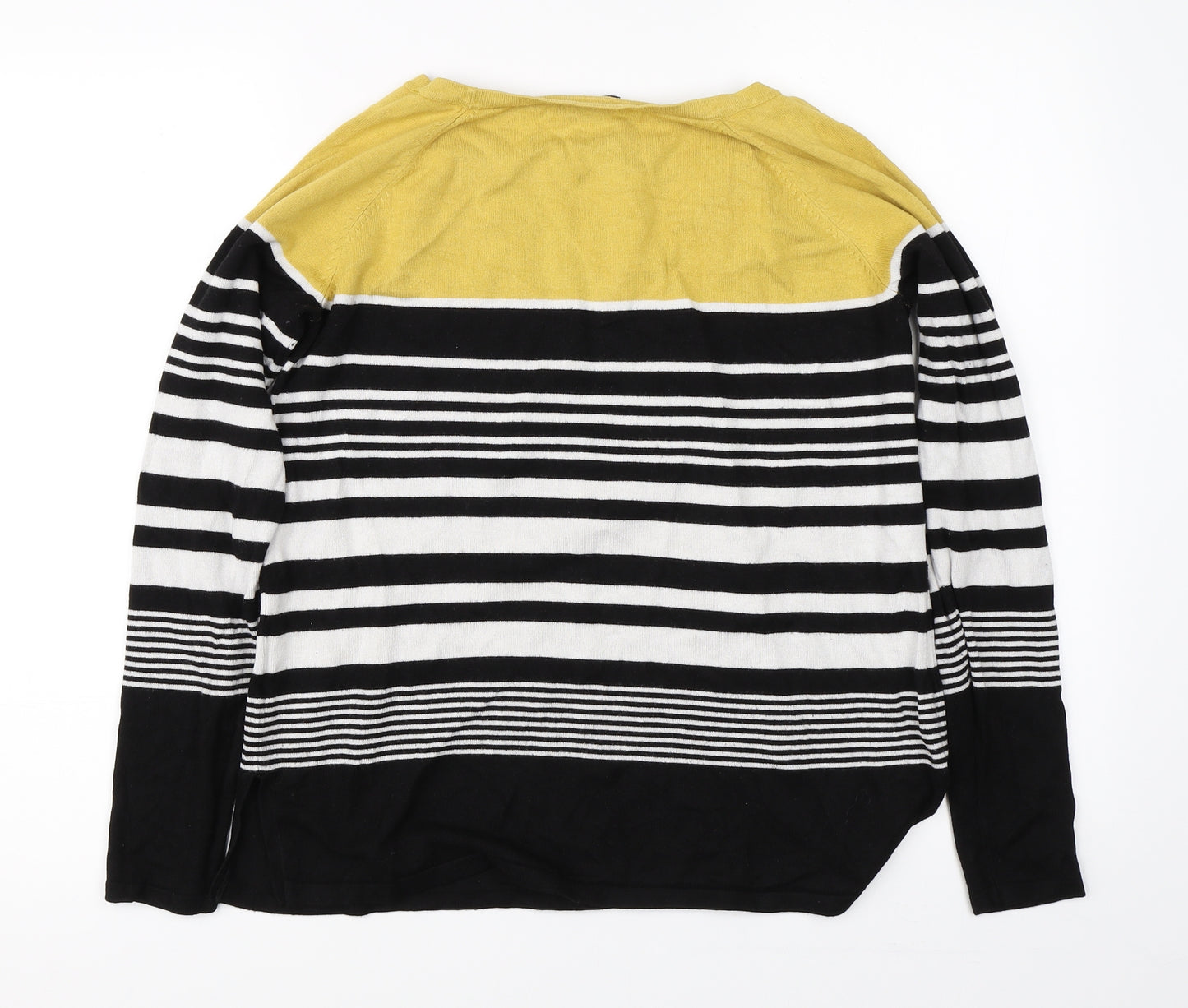 M&Co Womens Black Striped  Pullover Jumper Size 14
