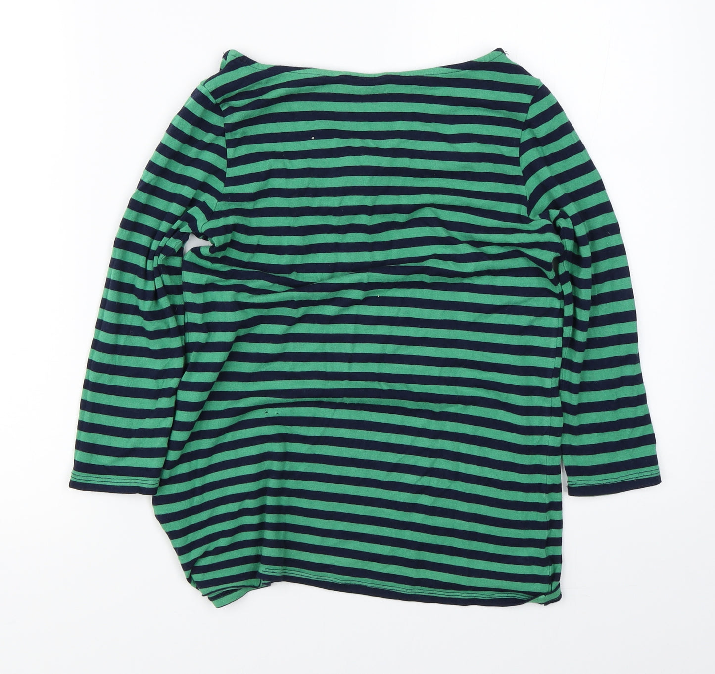 TU Womens Green Striped  Basic T-Shirt Size 10