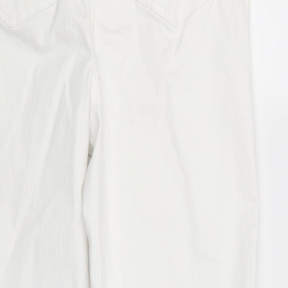 M&S Womens White   Straight Jeans Size 18 L22 in