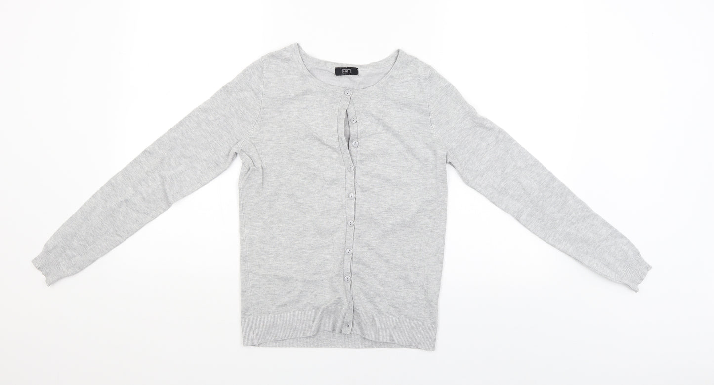 F&F Womens Grey   Cardigan Jumper Size 6