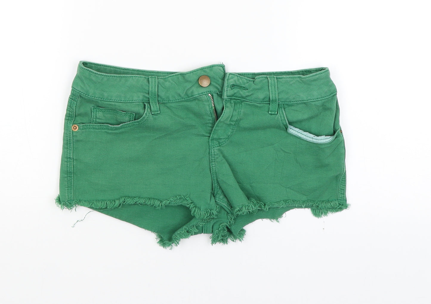 Topshop Womens Green   Hot Pants Shorts Size 10