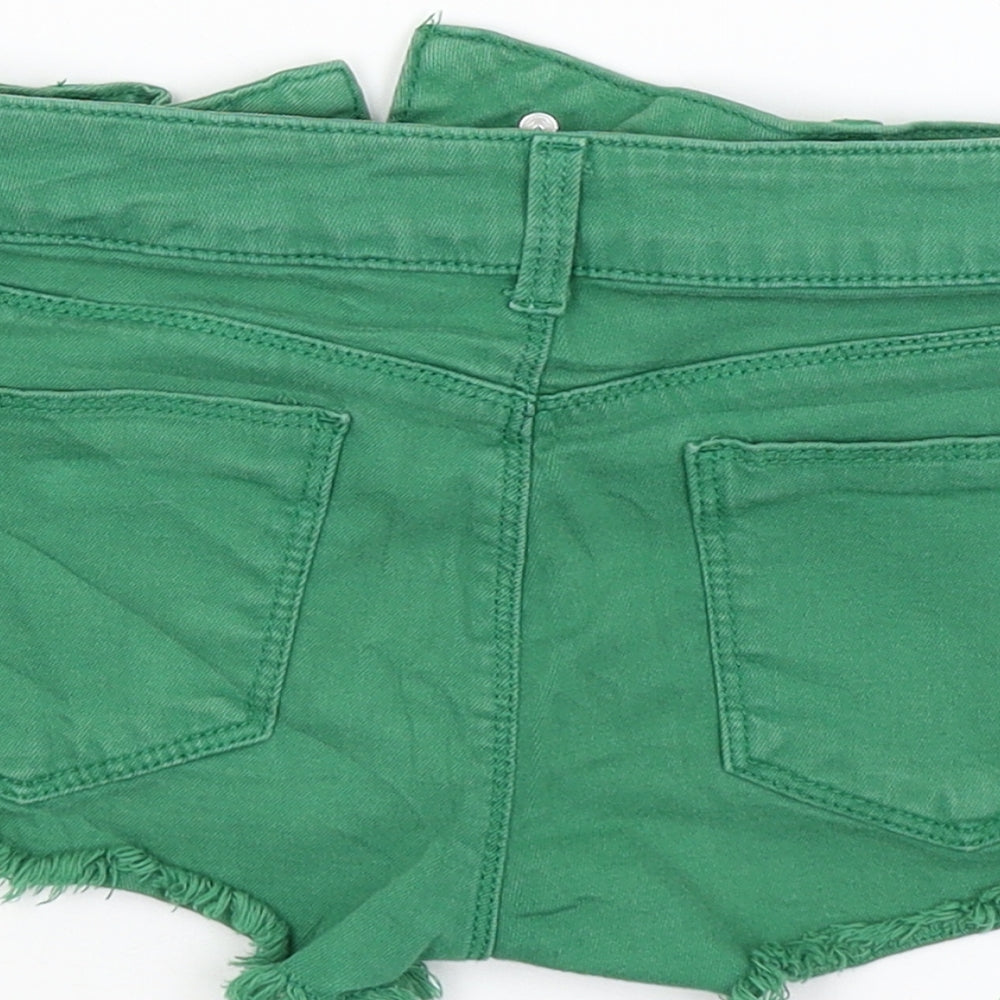 Topshop Womens Green   Hot Pants Shorts Size 10