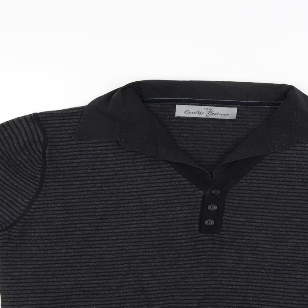 NEXT Womens Grey Striped  Pullover Jumper Size M