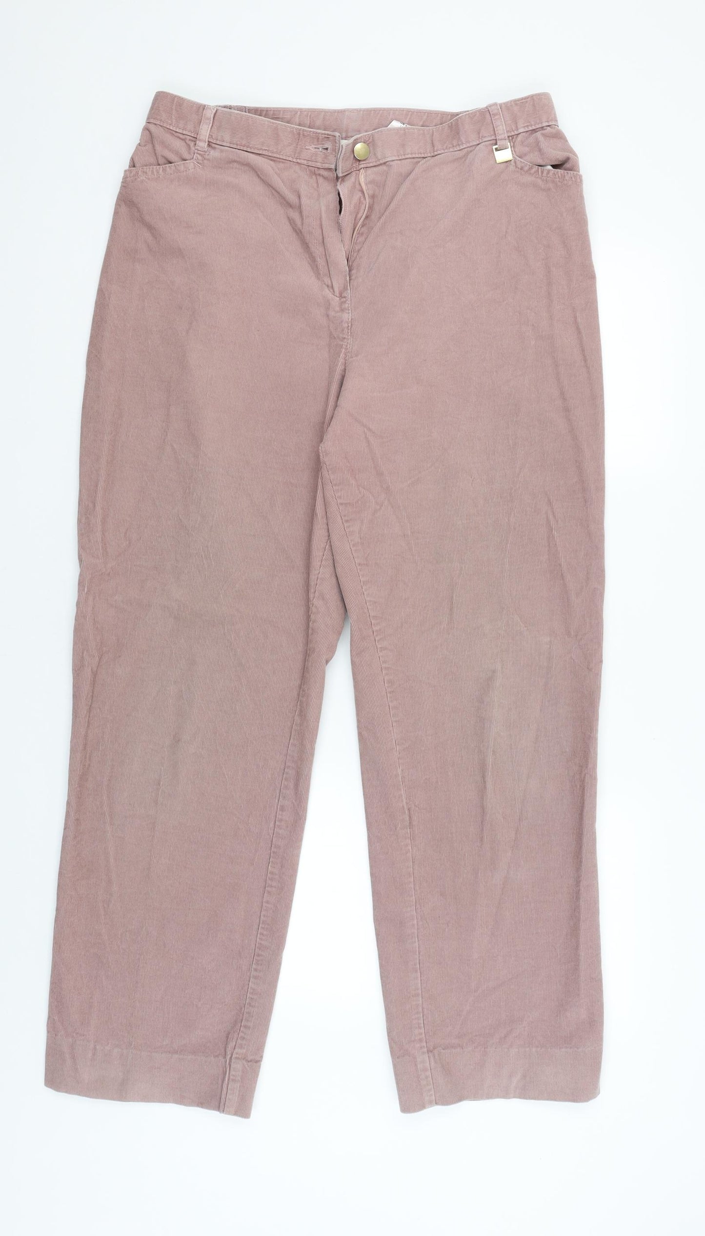 Marks and Spencer Womens Beige   Capri Trousers Size 18 L28 in