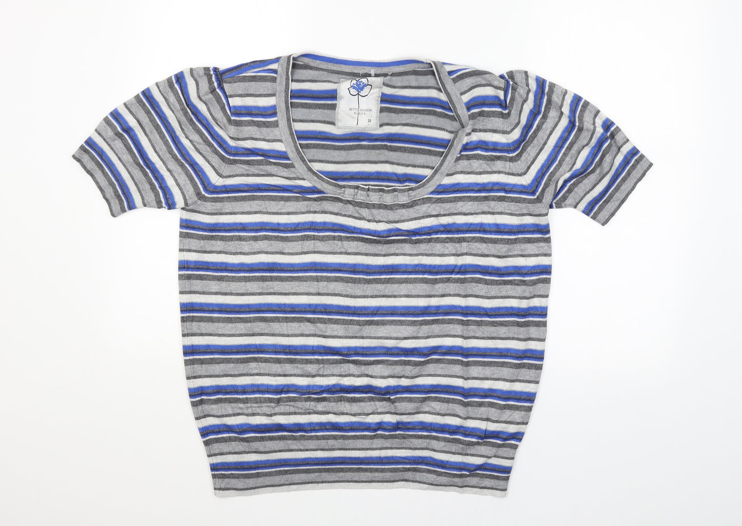 Betty Jackson Womens Multicoloured Striped  Pullover Jumper Size 20