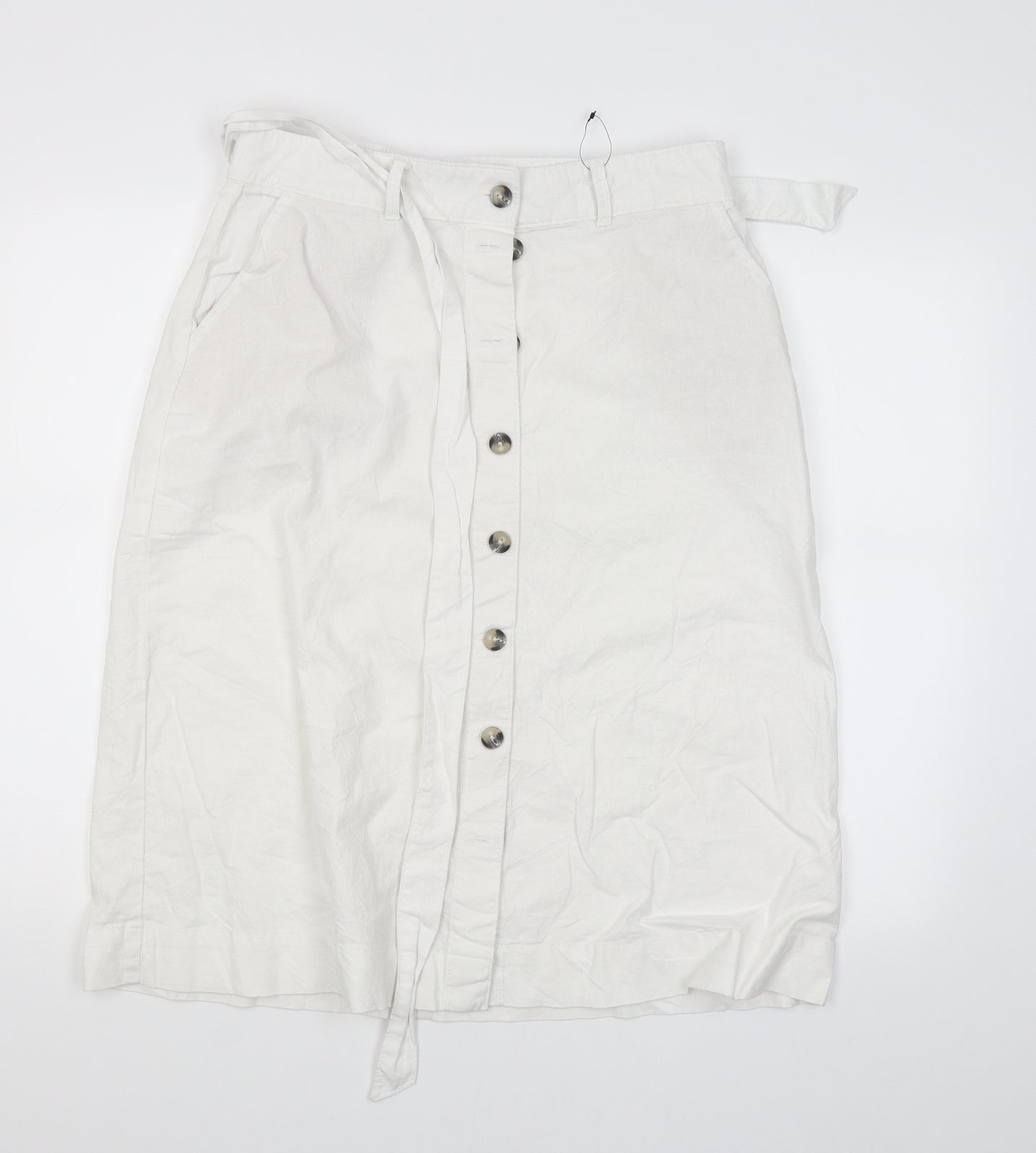 M&S Womens White   Cargo Skirt Size 14