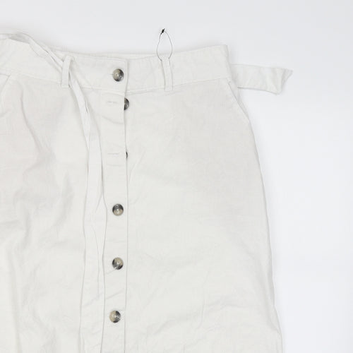 M&S Womens White   Cargo Skirt Size 14
