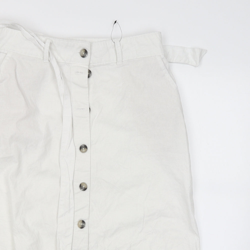 M&S Womens White   Cargo Skirt Size 14