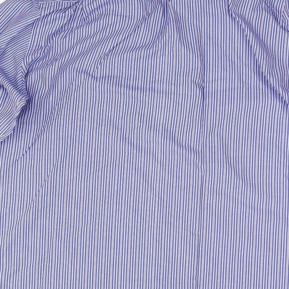 George Mens Blue Striped   Button-Up Size 17