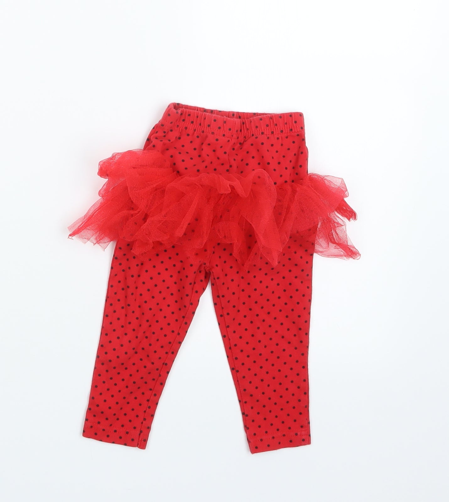 George Girls Red Polka Dot  Trousers Outfit/Set Size 6-9 Months