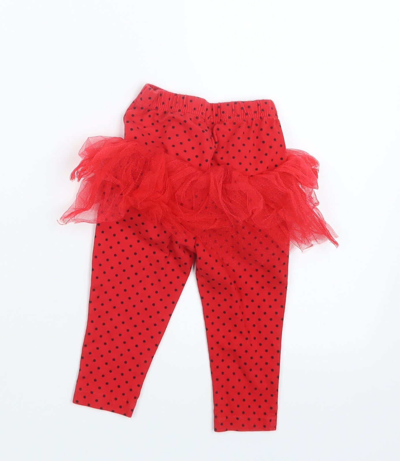 George Girls Red Polka Dot  Trousers Outfit/Set Size 6-9 Months