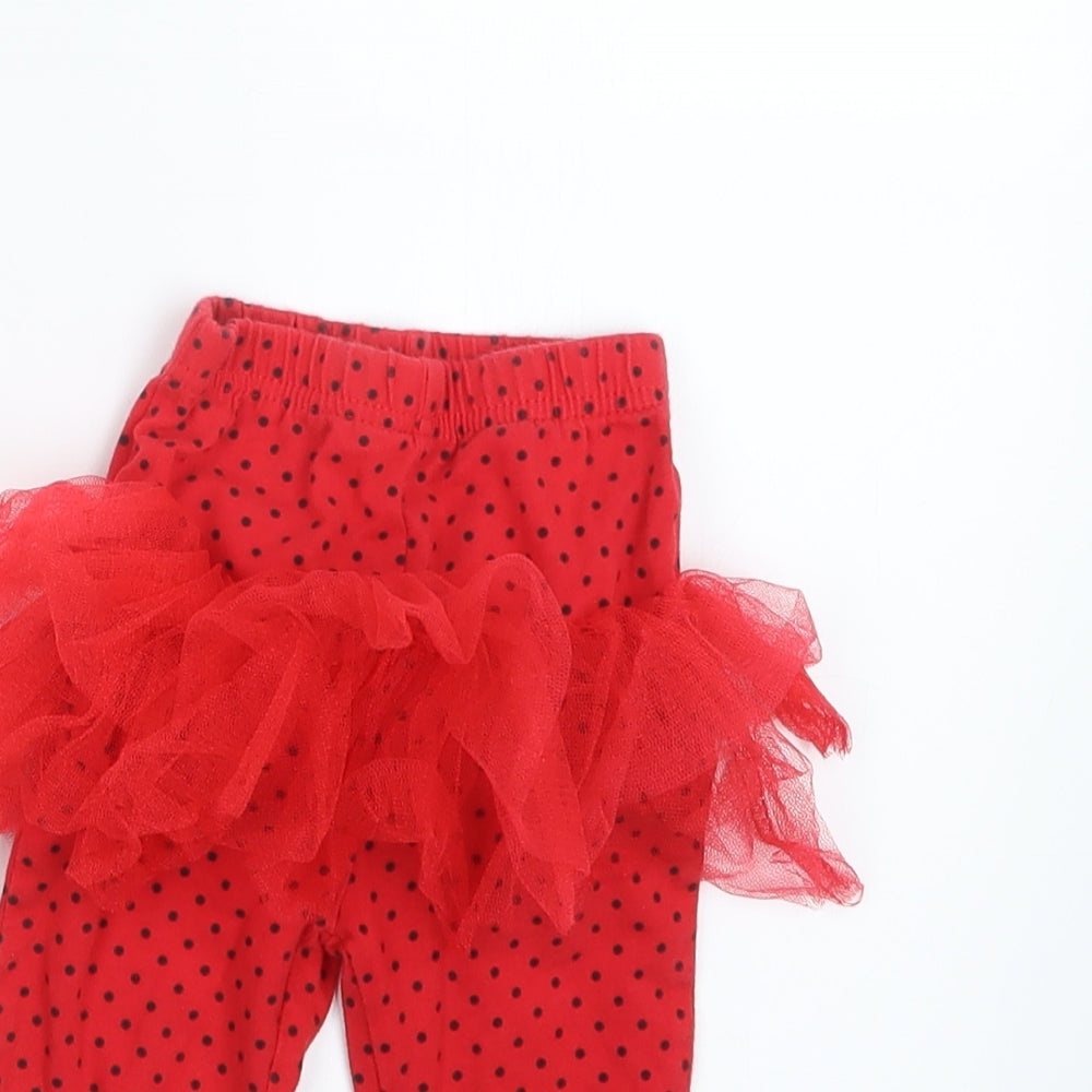 George Girls Red Polka Dot  Trousers Outfit/Set Size 6-9 Months