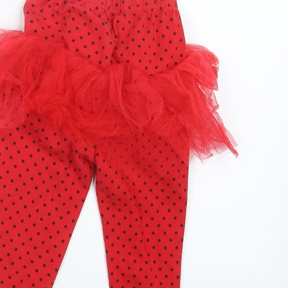 George Girls Red Polka Dot  Trousers Outfit/Set Size 6-9 Months