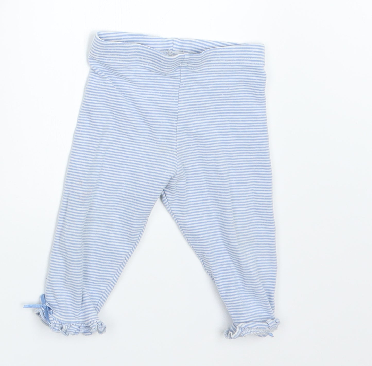 NEXT Girls Blue Striped  Capri Trousers Size 6-9 Months
