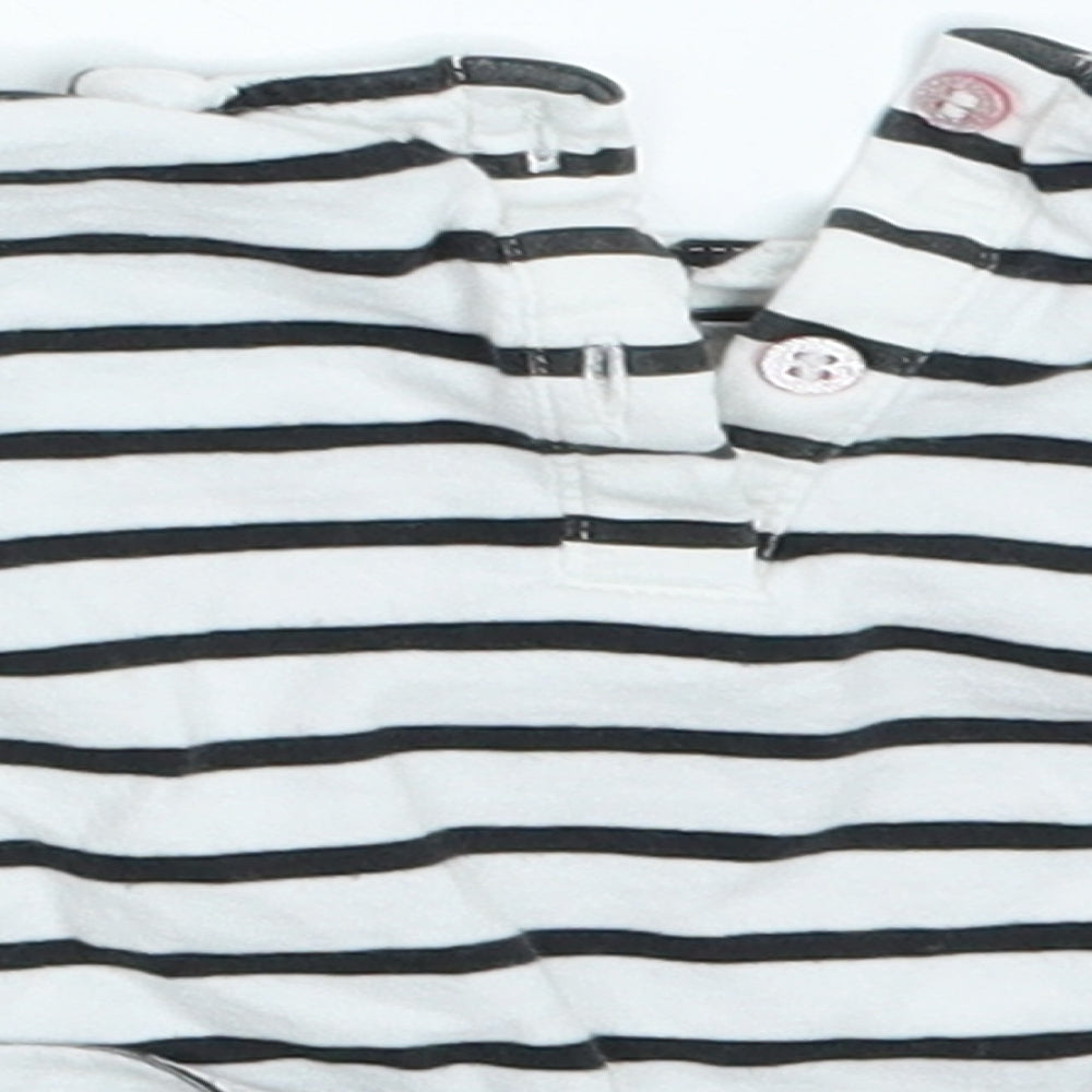 F&F Girls Black Striped  Basic T-Shirt Size 6-9 Months