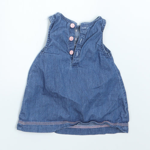 F&F Girls Blue   Pinafore/Dungaree Dress  Size 3-6 Months