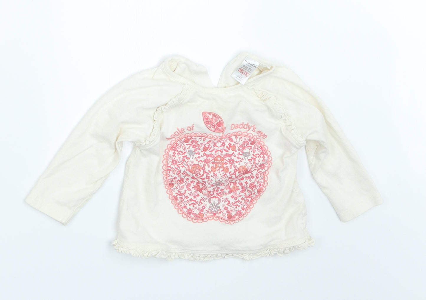 Mini Club Girls Ivory   Basic T-Shirt Size 6-9 Months