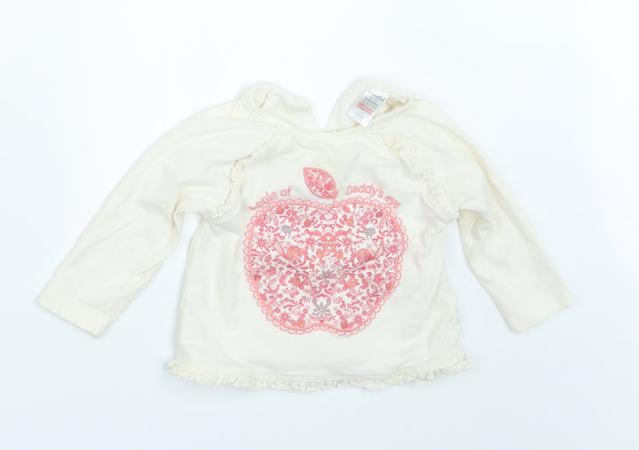 Mini Club Girls Ivory Basic T-Shirt Size 6-9 Months
