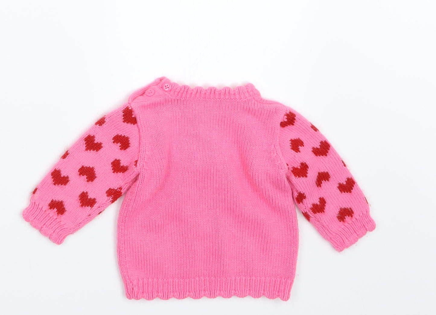 George Girls Pink  Knit Pullover Jumper Size 0-3 Months