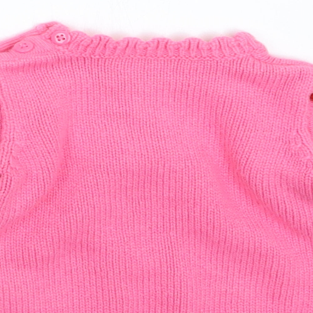 George Girls Pink  Knit Pullover Jumper Size 0-3 Months