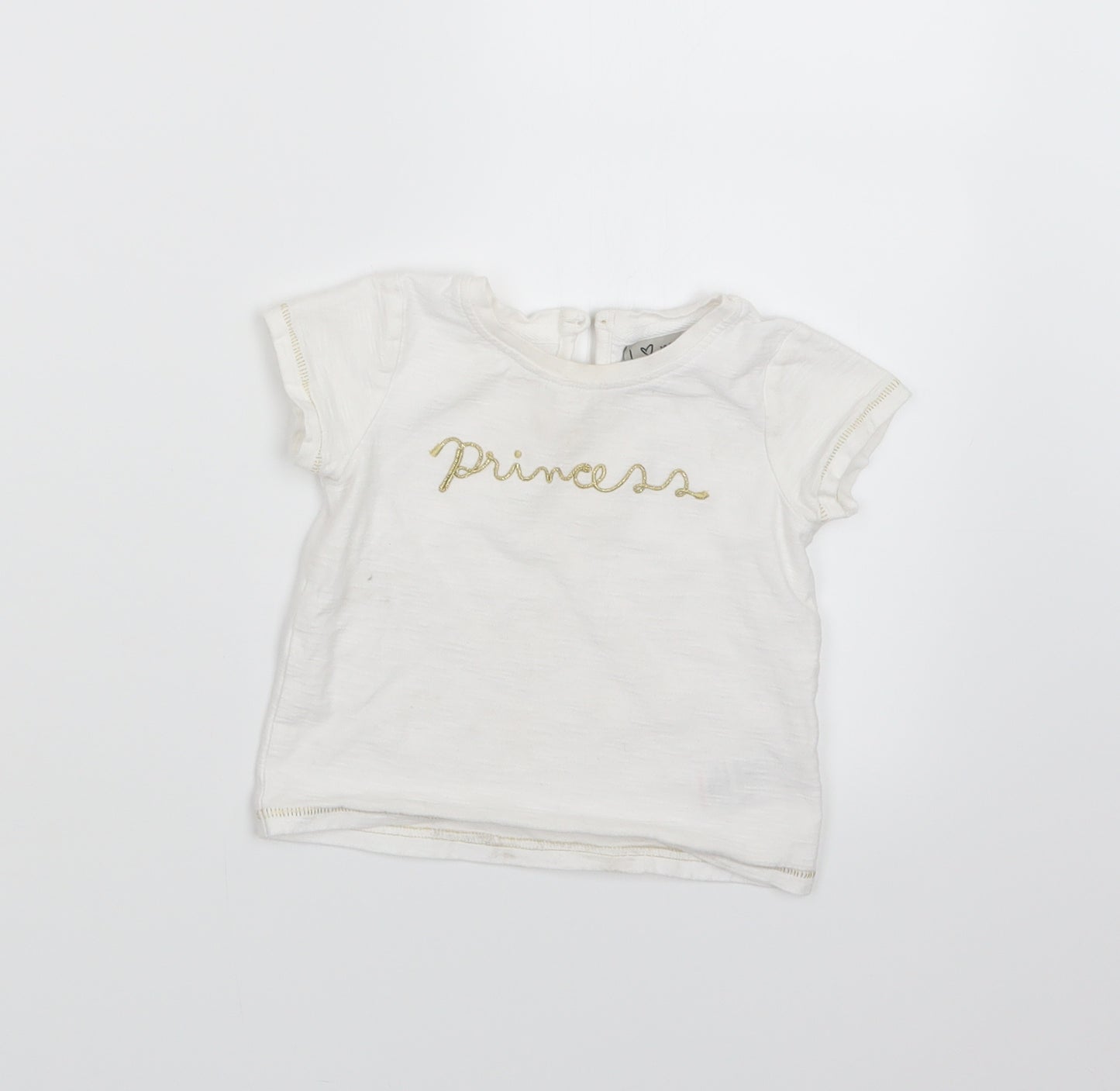 NEXT Girls White   Basic T-Shirt Size 6-9 Months