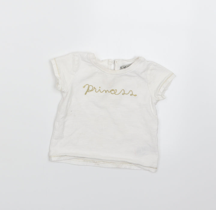 NEXT Girls White   Basic T-Shirt Size 6-9 Months