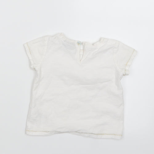 NEXT Girls White   Basic T-Shirt Size 6-9 Months
