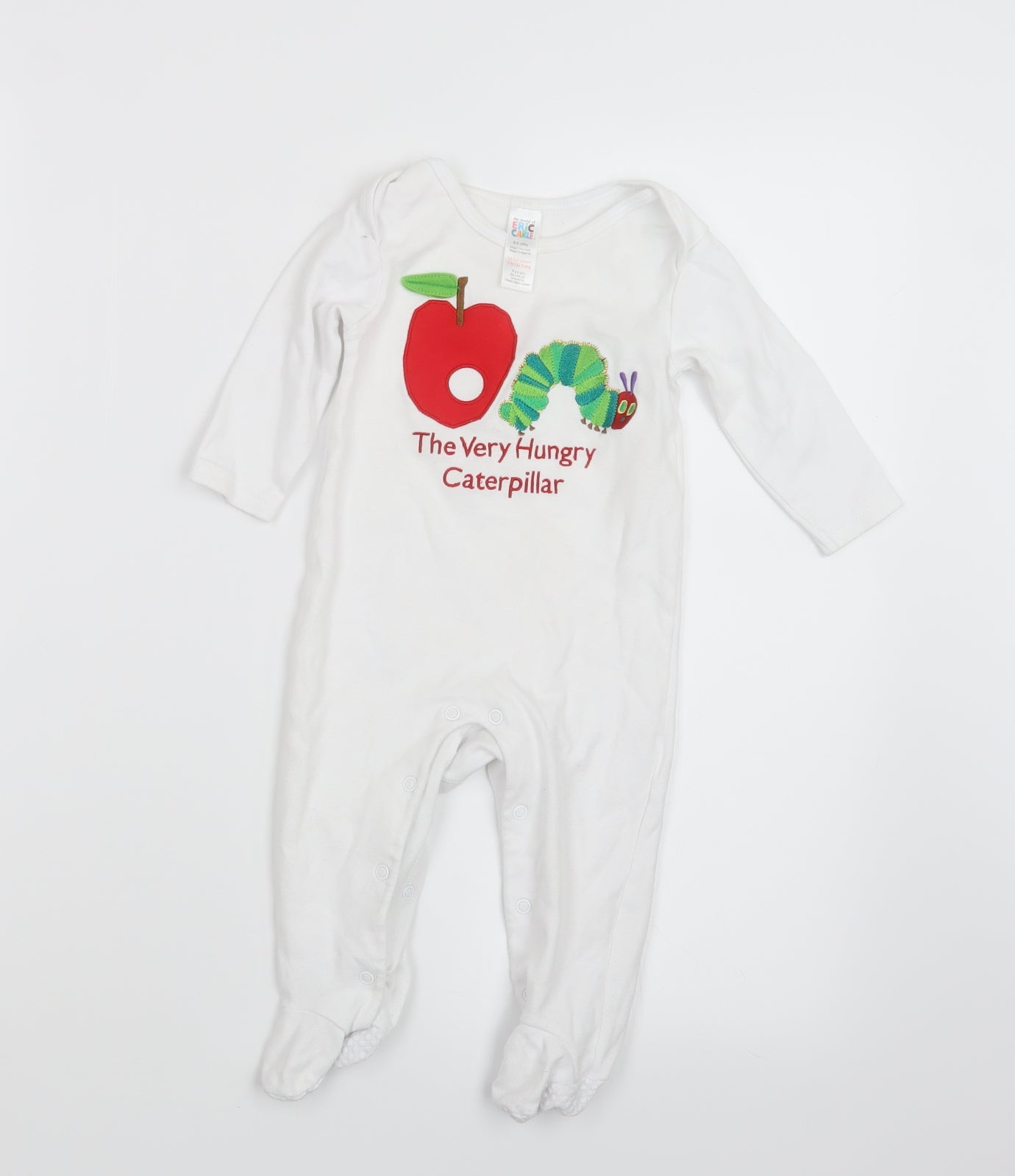The World of Eric Carle  Baby White   Coverall Outfit/Set Size 6-9 Months  - The Hungry Caterpillar