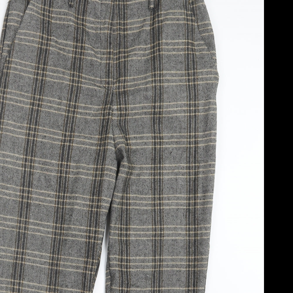 F&F Womens Grey Check  Trousers  Size 14 L26 in
