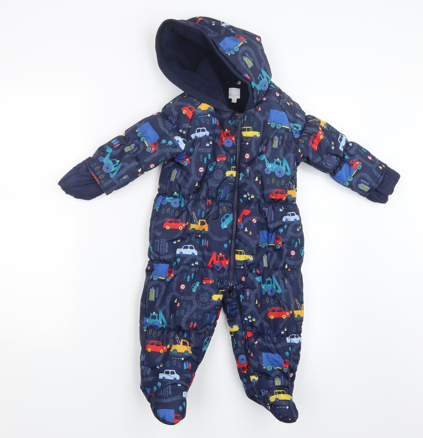 Blue Zoo Boys Blue Geometric  Coverall Outfit/Set Size 9-12 Months