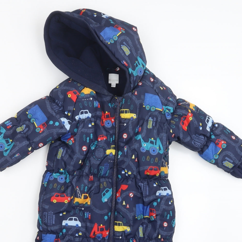 Blue Zoo Boys Blue Geometric  Coverall Outfit/Set Size 9-12 Months