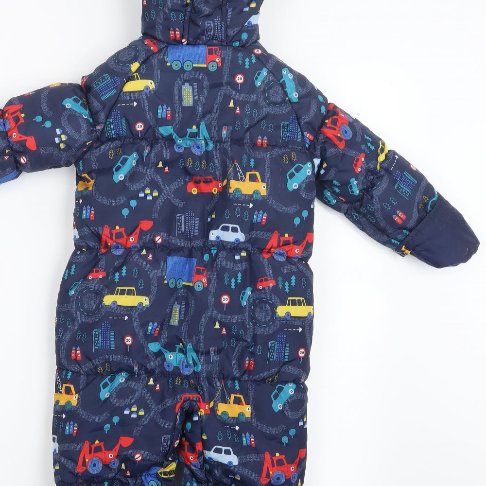 Blue Zoo Boys Blue Geometric  Coverall Outfit/Set Size 9-12 Months