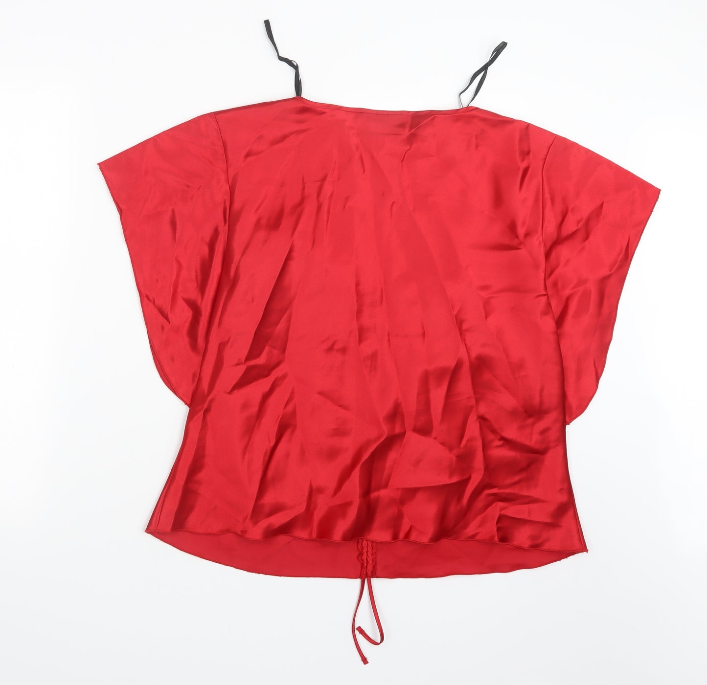 E-vie Womens Red  Satin Basic Blouse Size 18