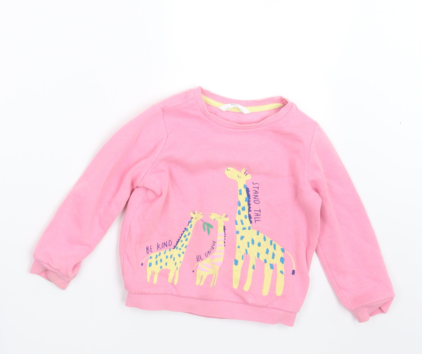 Marks and Spencer Girls Pink   Pullover Jumper Size 2-3 Years
