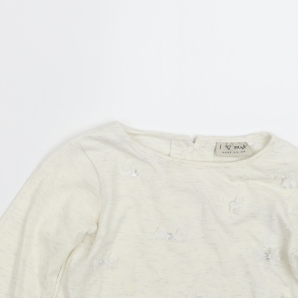 NEXT Girls Ivory   Basic T-Shirt Size 2-3 Years