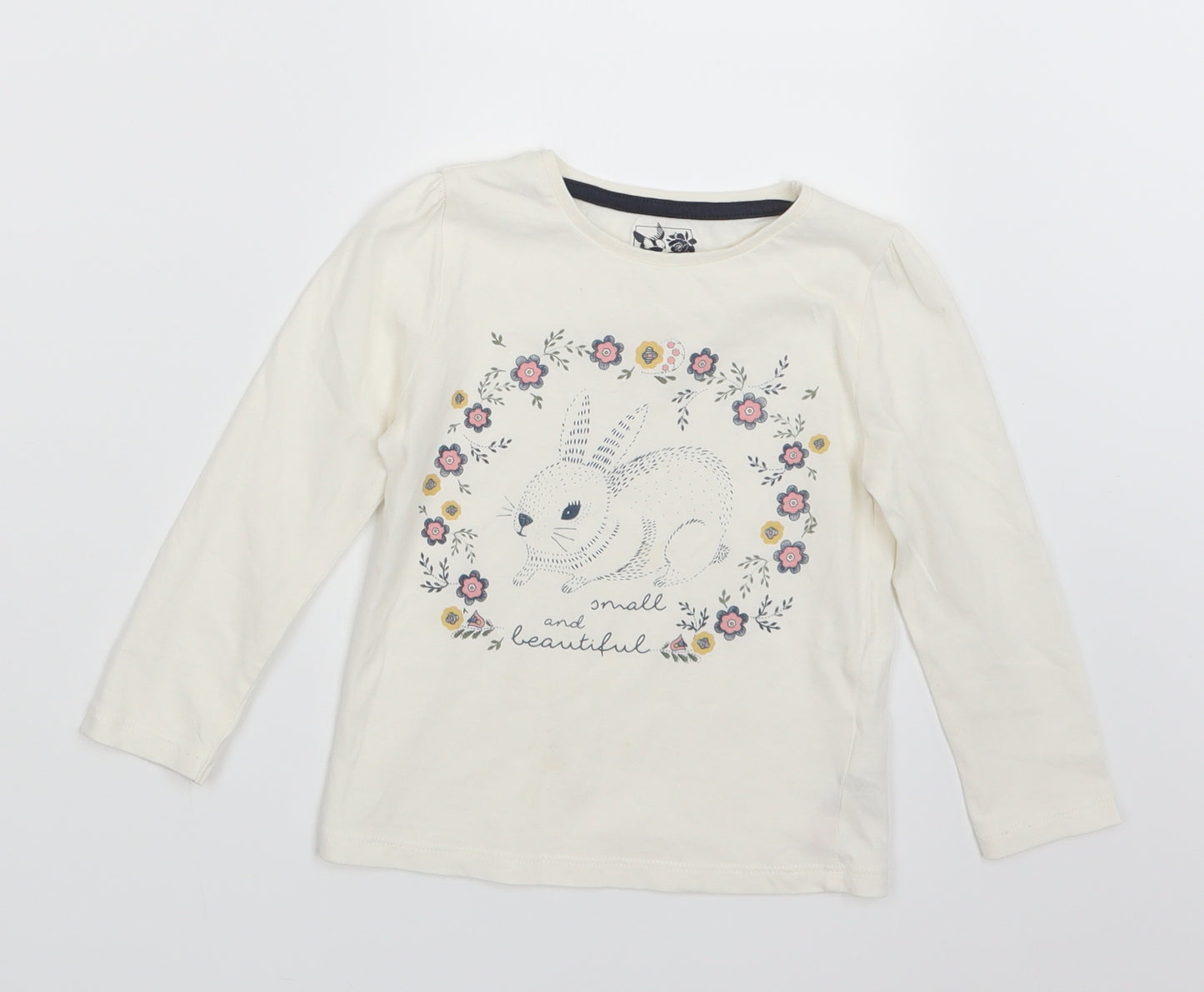 F&F Girls Ivory   Basic T-Shirt Size 2-3 Years