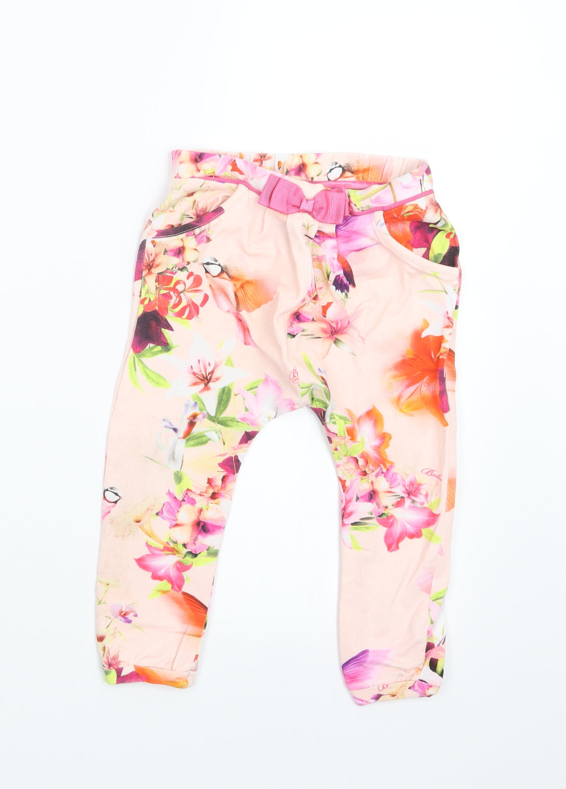 Ted Baker Girls Pink Floral  Jogger Trousers Size 2-3 Years