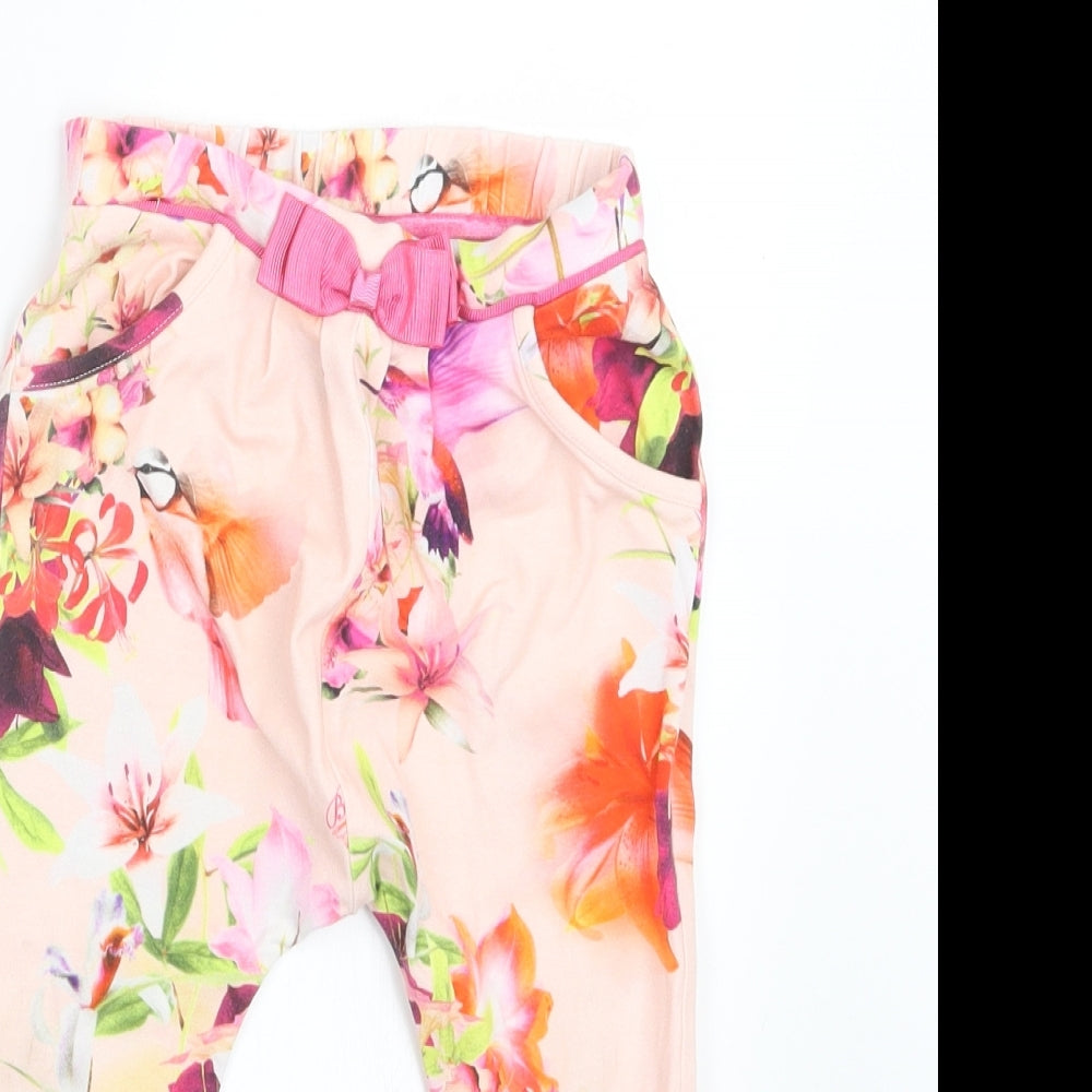 Ted Baker Girls Pink Floral  Jogger Trousers Size 2-3 Years