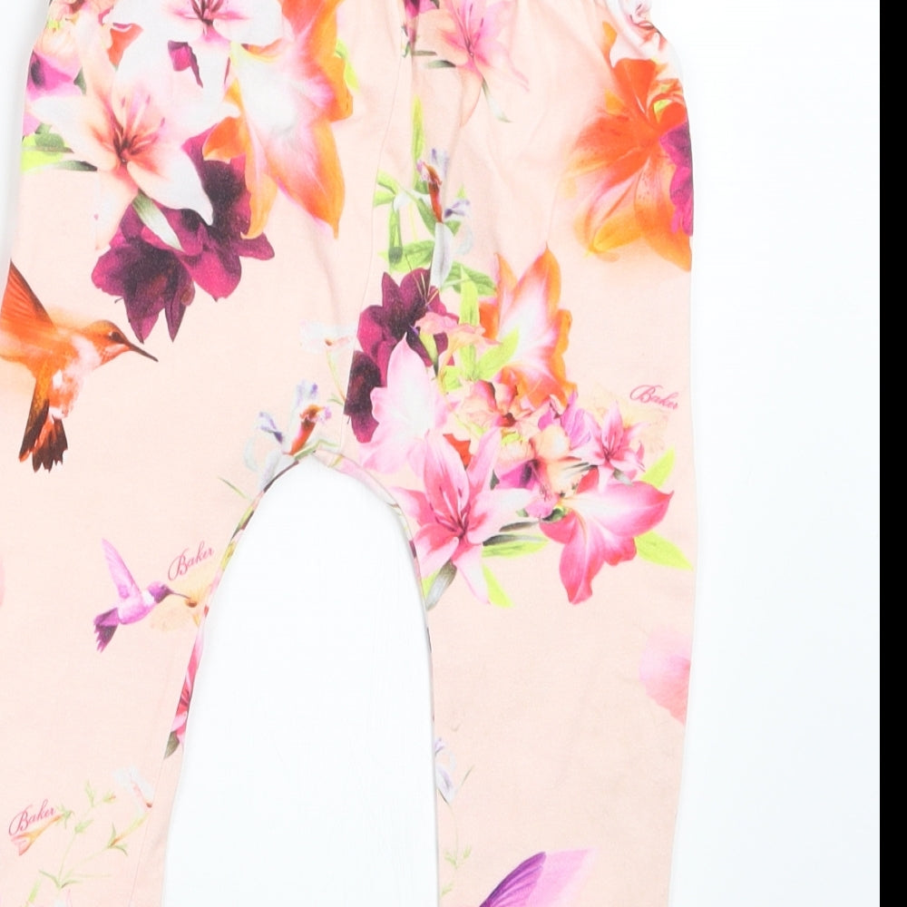Ted Baker Girls Pink Floral  Jogger Trousers Size 2-3 Years