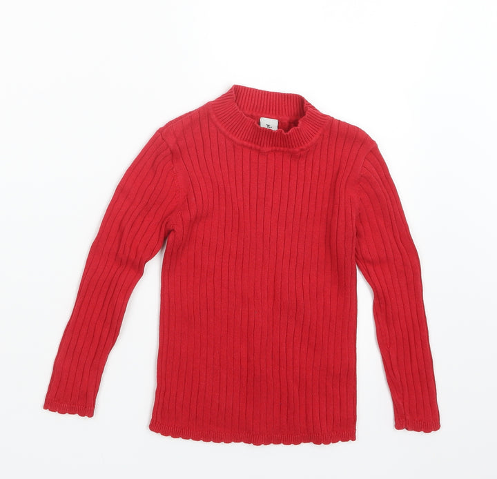 TU Girls Red  Knit Pullover Jumper Size 2-3 Years