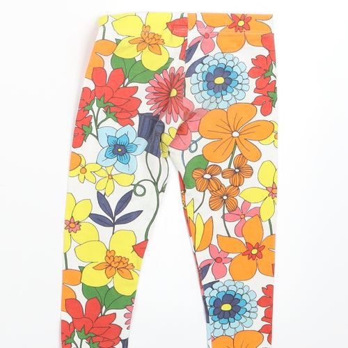 NEXT Girls Orange Floral  Carrot Trousers Size 2-3 Years