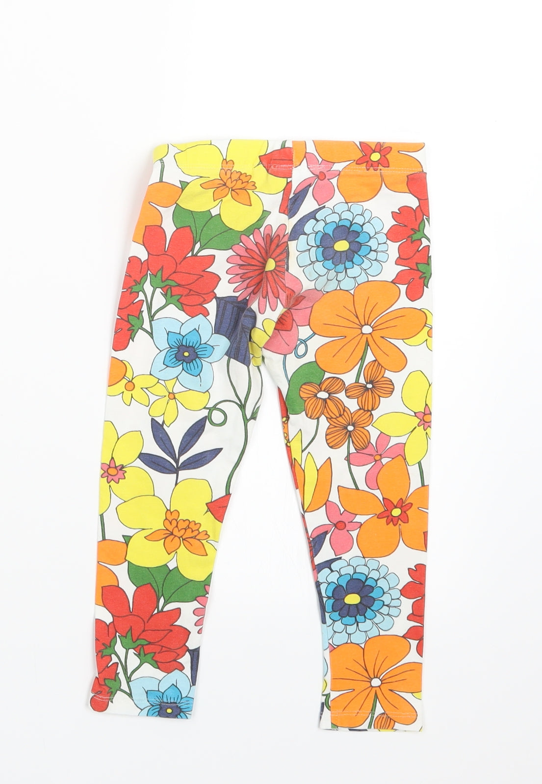 NEXT Girls Orange Floral  Carrot Trousers Size 2-3 Years